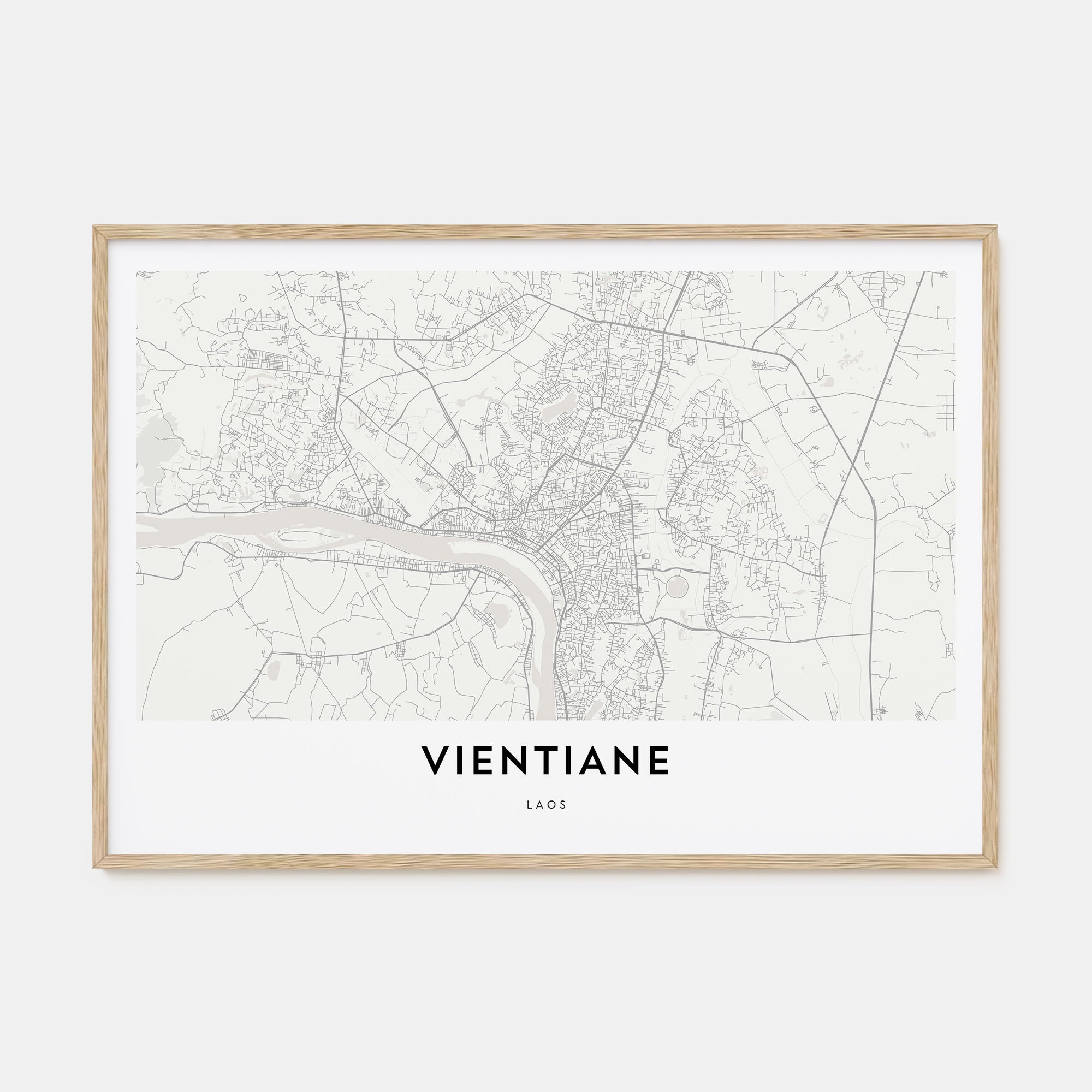 Vientiane Map Landscape Poster