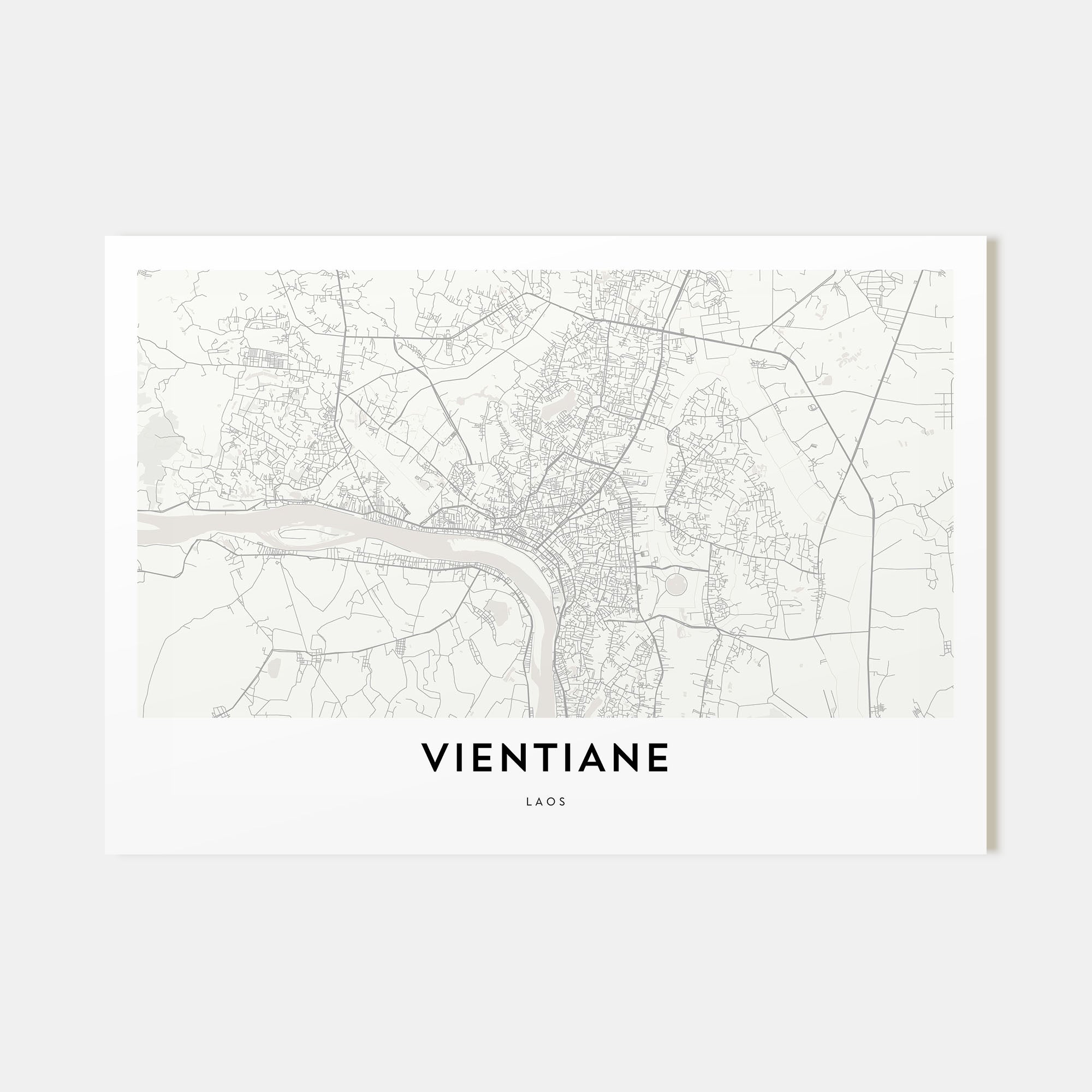 Vientiane Map Landscape Poster