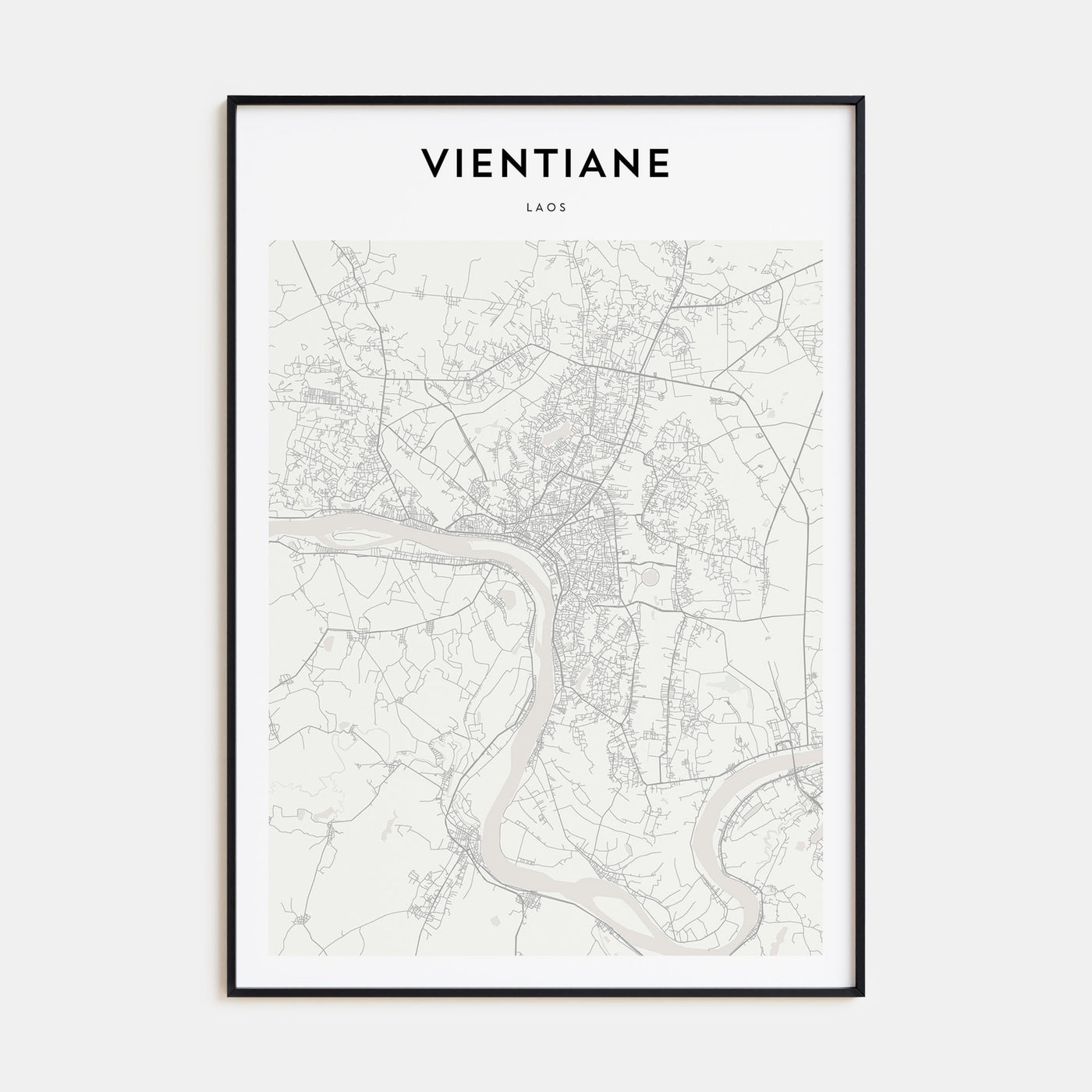 Vientiane Map Portrait Poster
