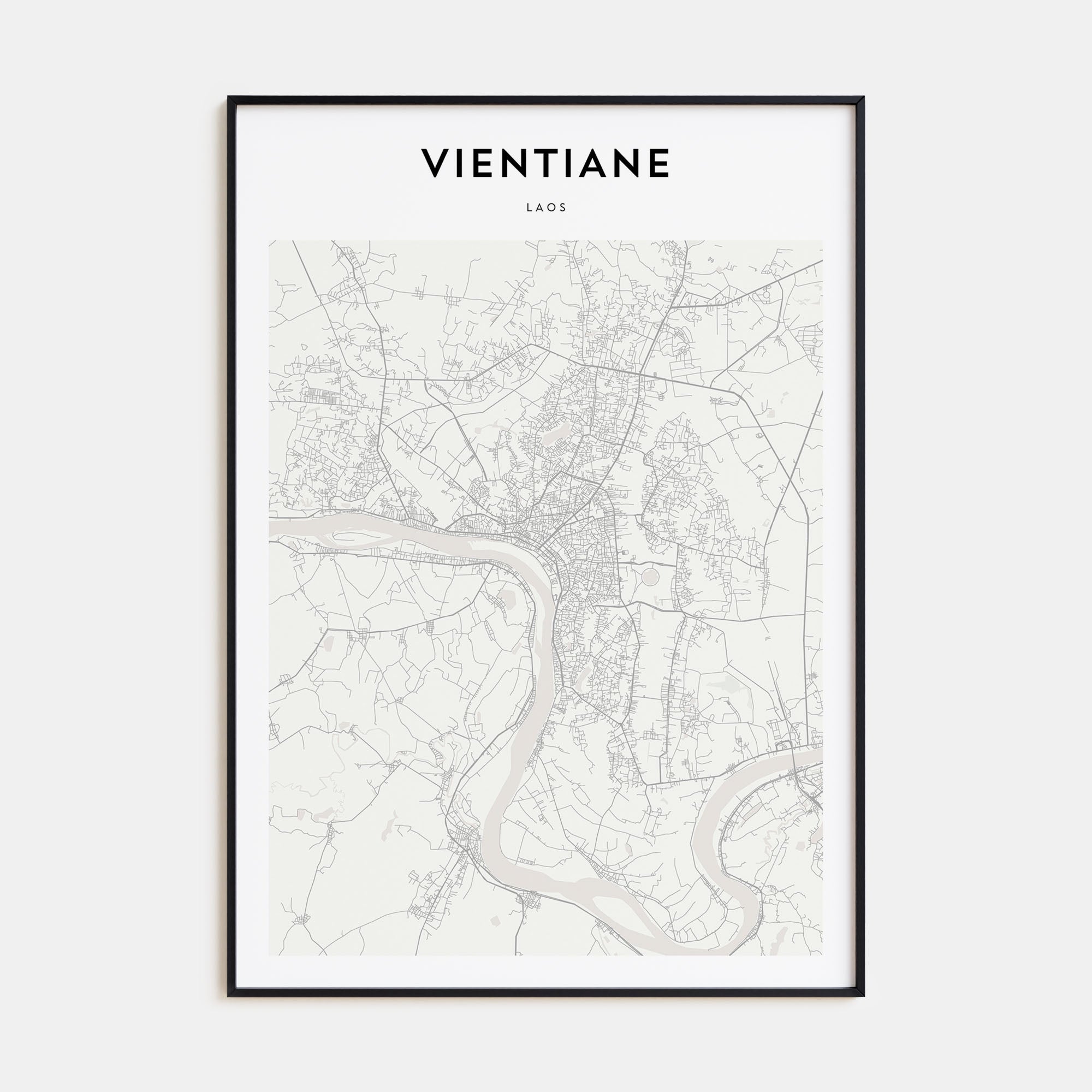 Vientiane Map Portrait Poster