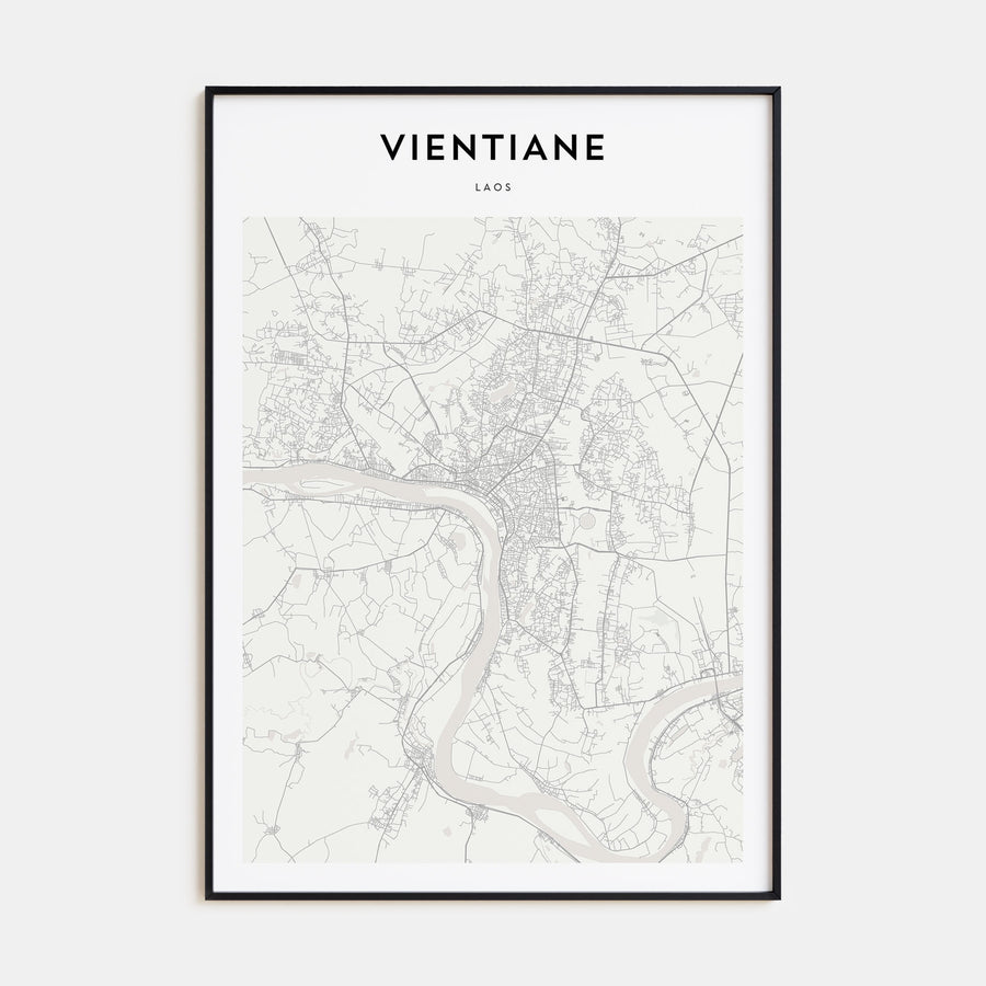 Vientiane Map Portrait Poster