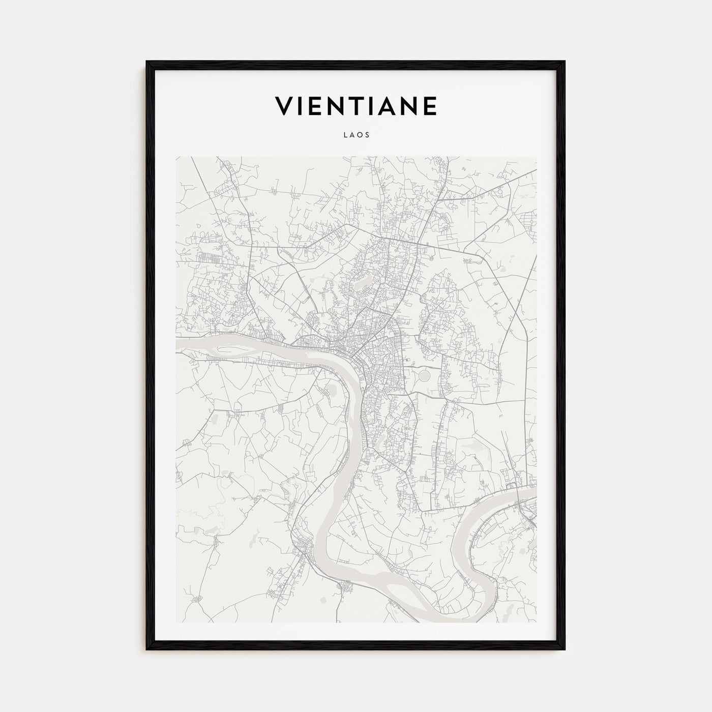 Vientiane Map Portrait Poster