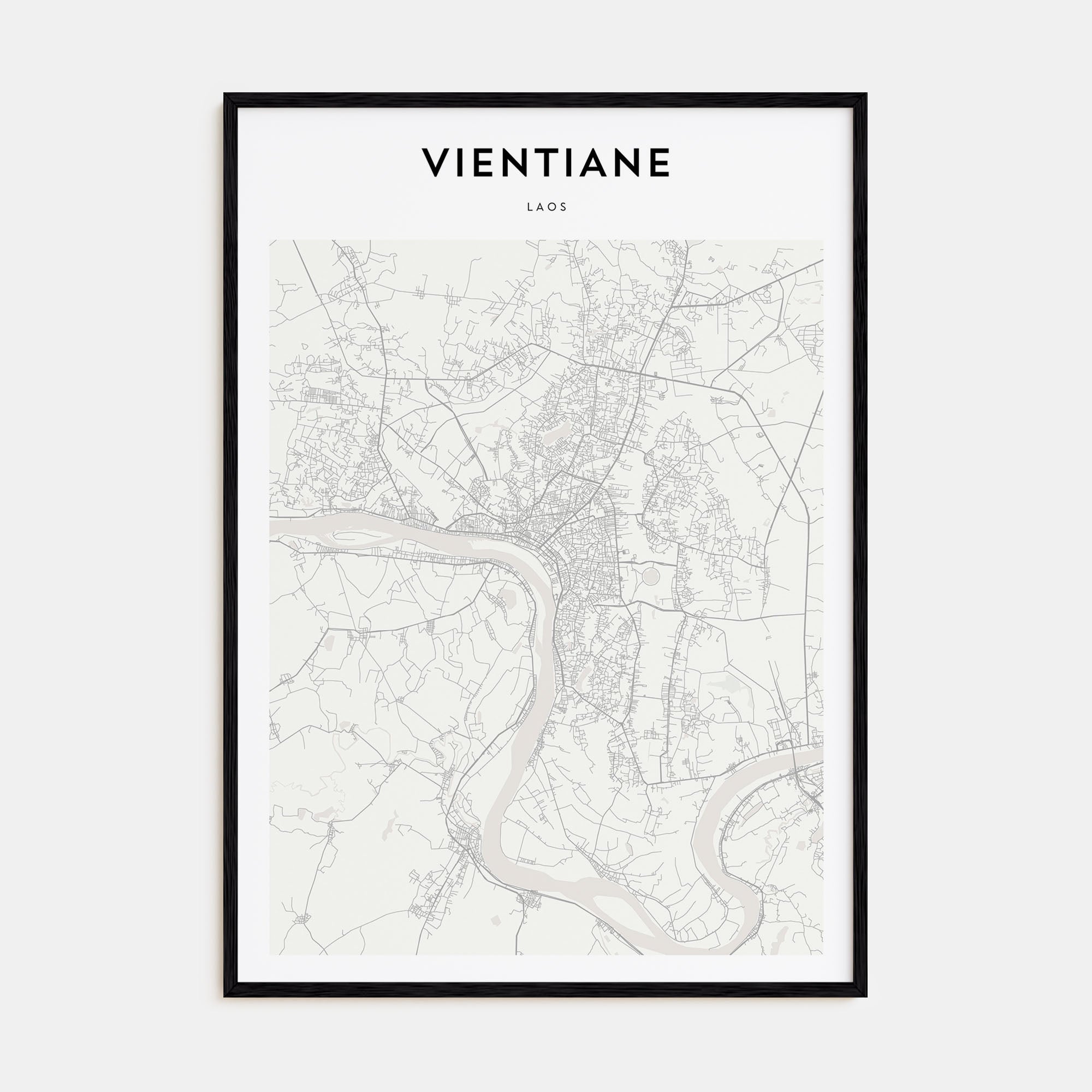 Vientiane Map Portrait Poster