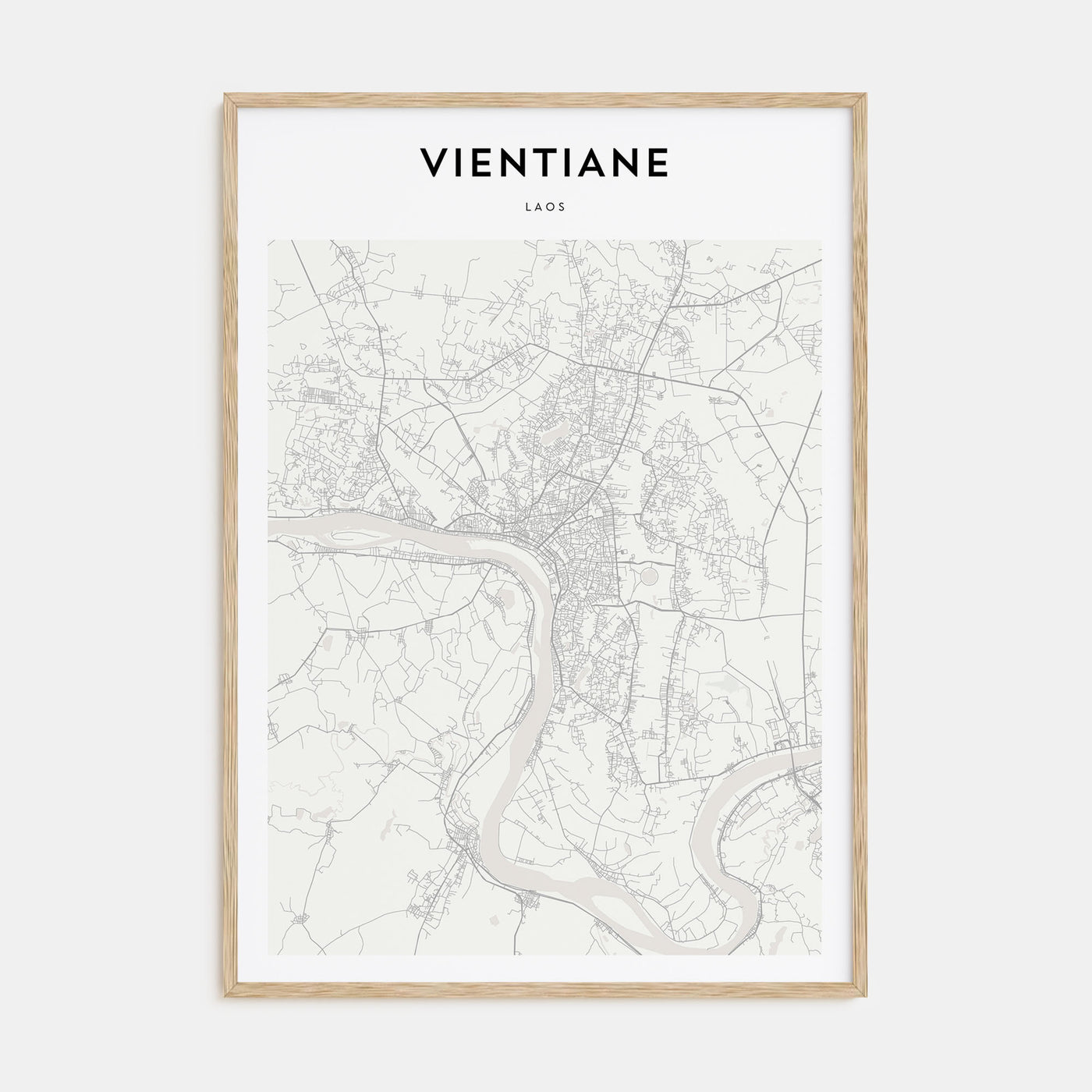 Vientiane Map Portrait Poster