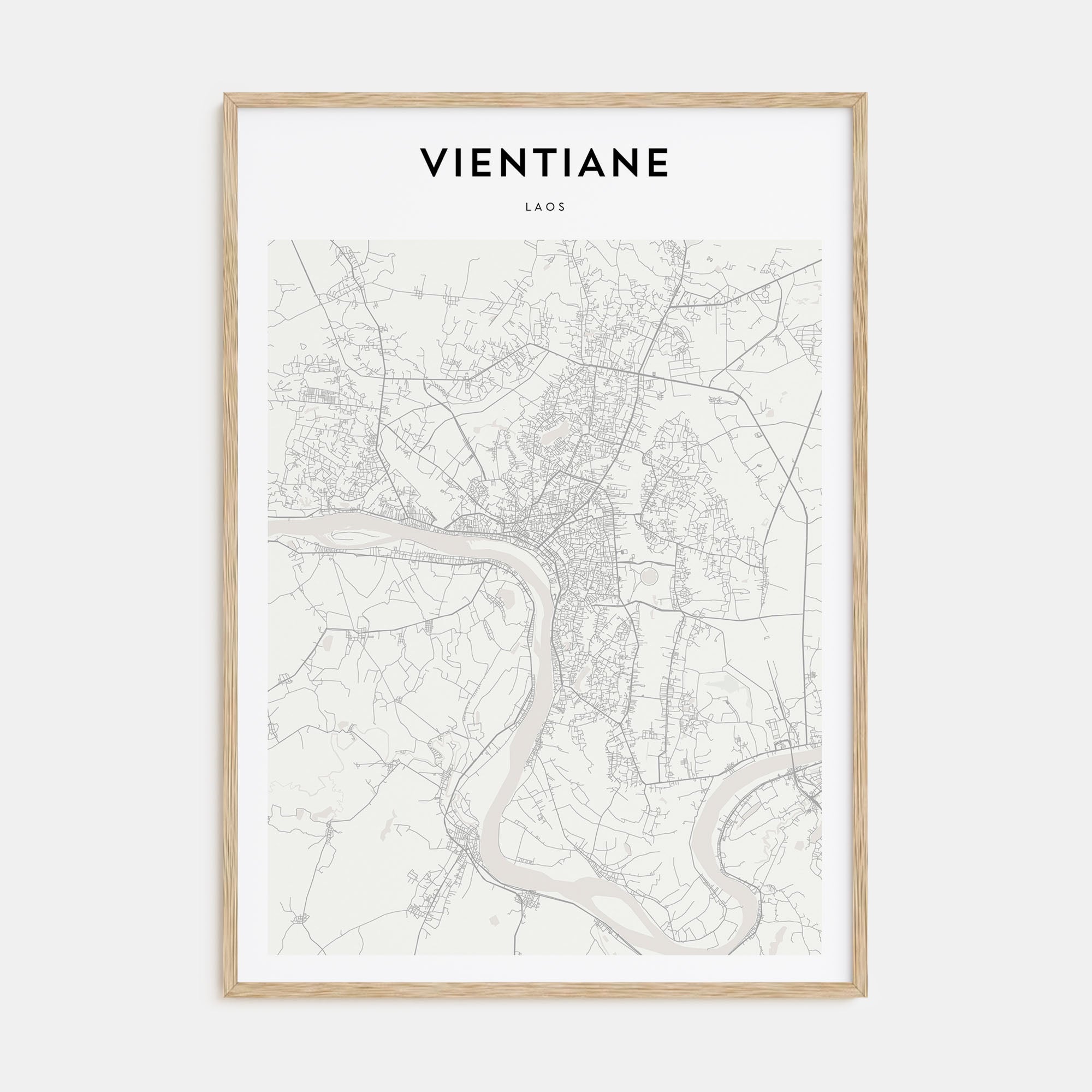 Vientiane Map Portrait Poster