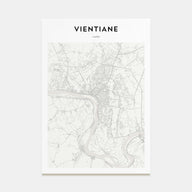 Vientiane Map Portrait Poster