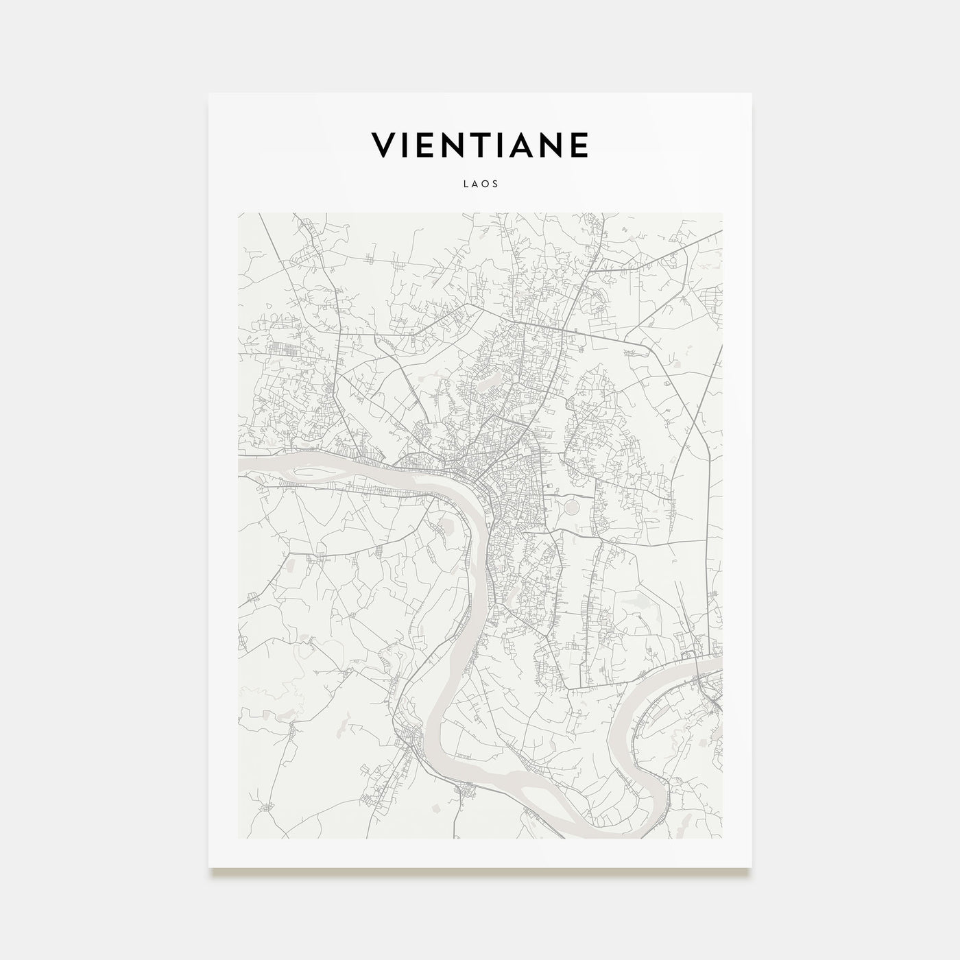 Vientiane Map Portrait Poster