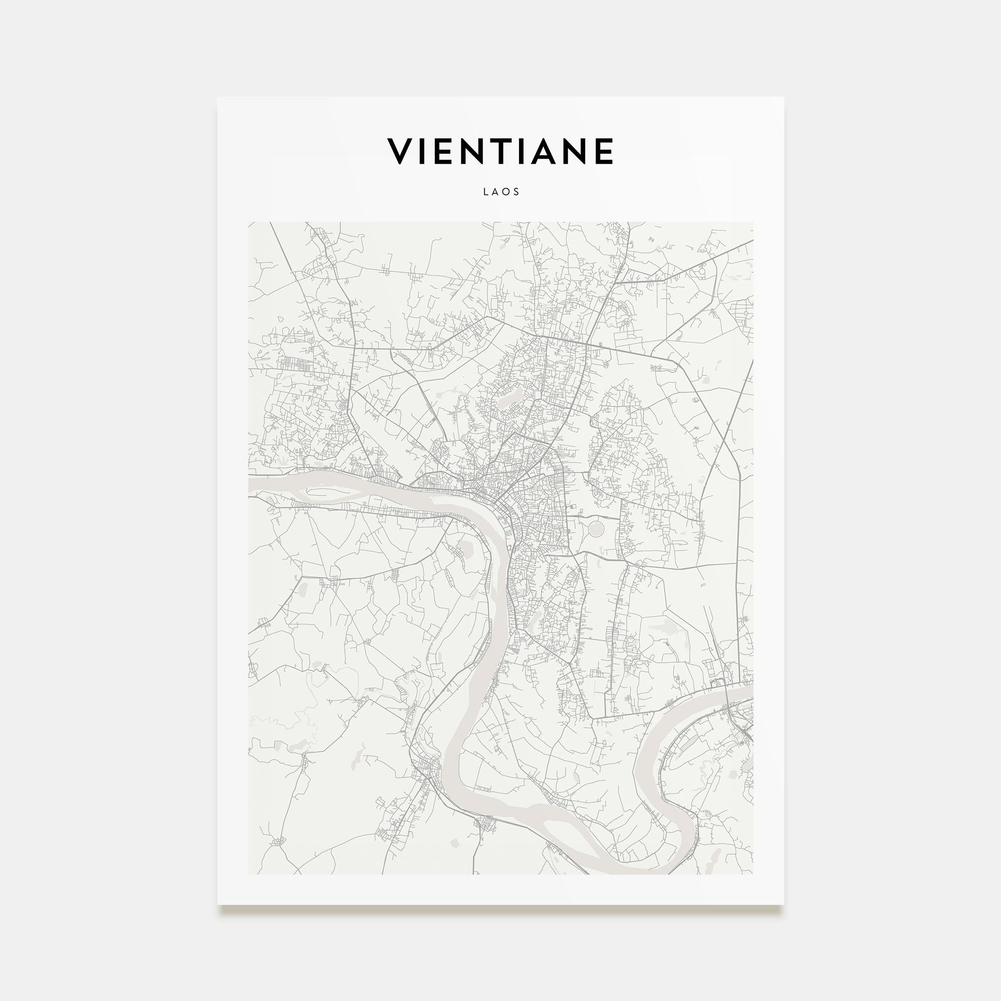 Vientiane Map Portrait Poster