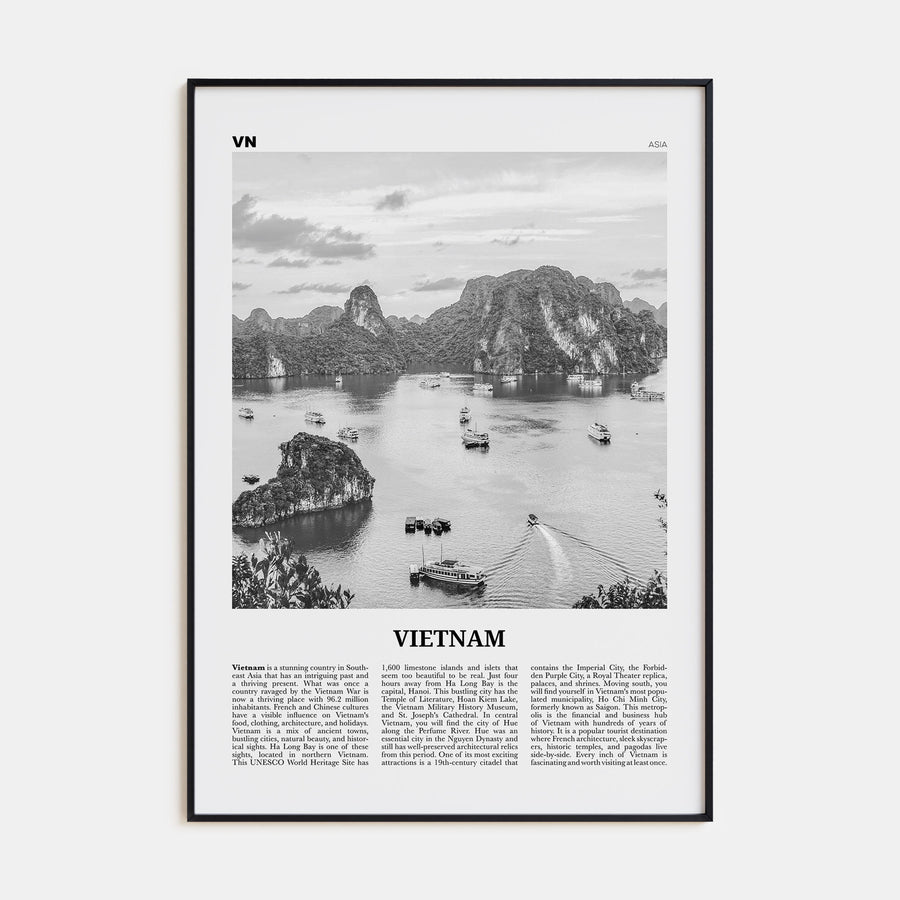Vietnam Travel B&W No 1 Poster