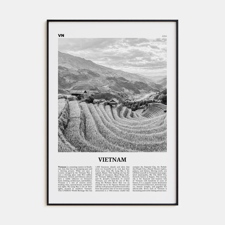 Vietnam Travel B&W No 3 Poster