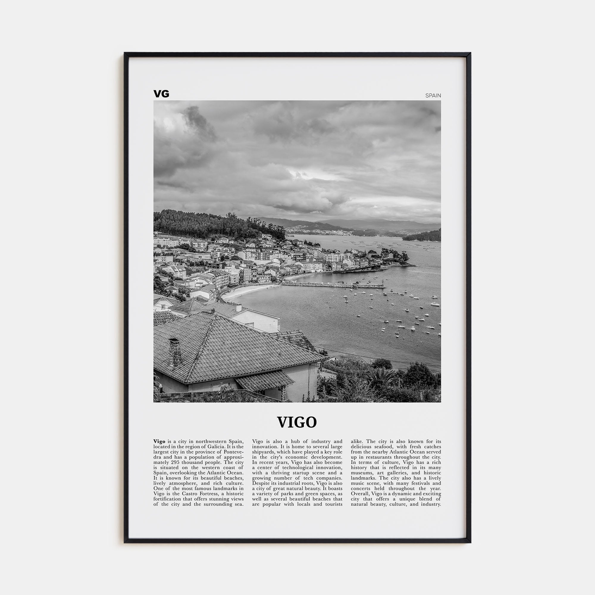 Vigo Travel B&W Poster