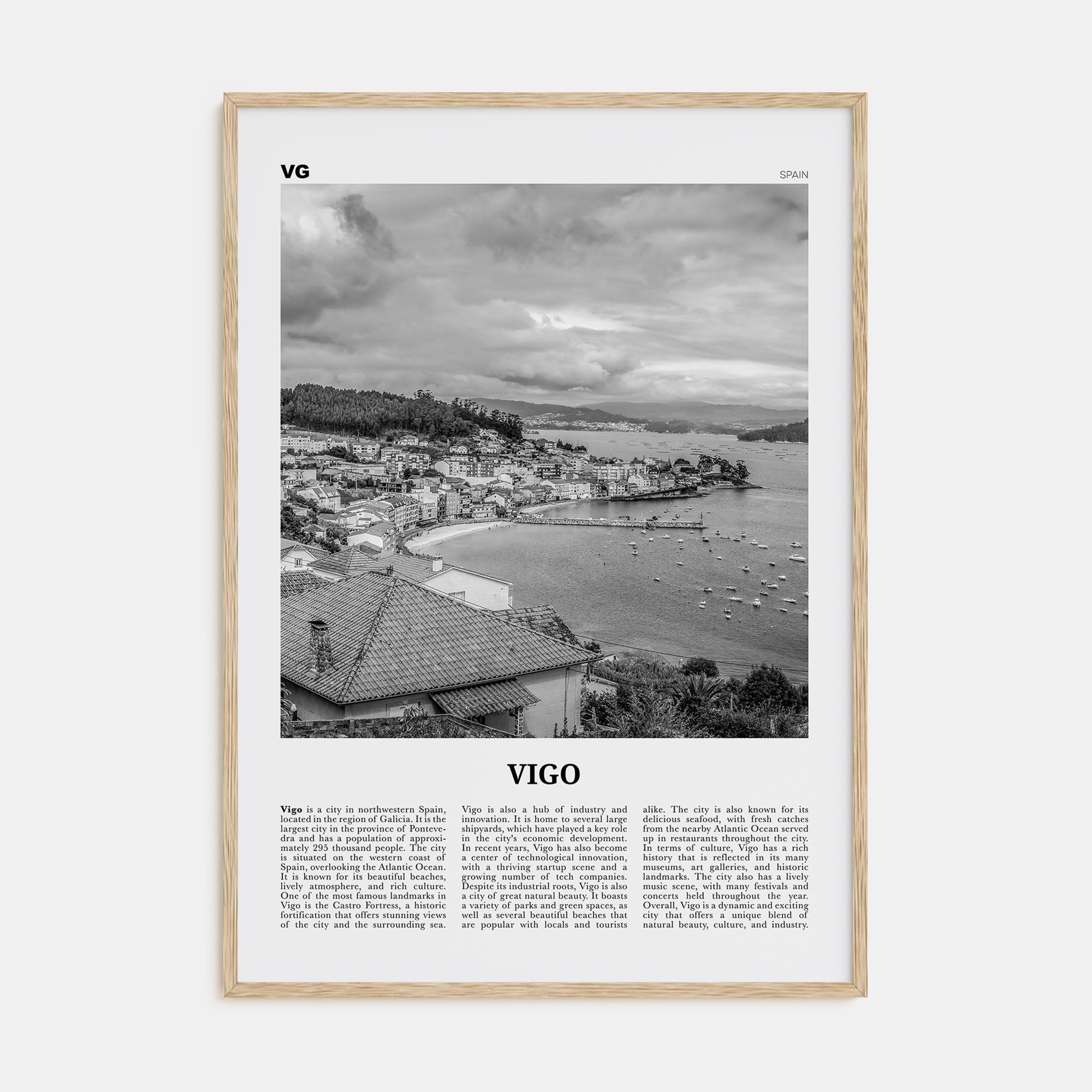 Vigo Travel B&W Poster