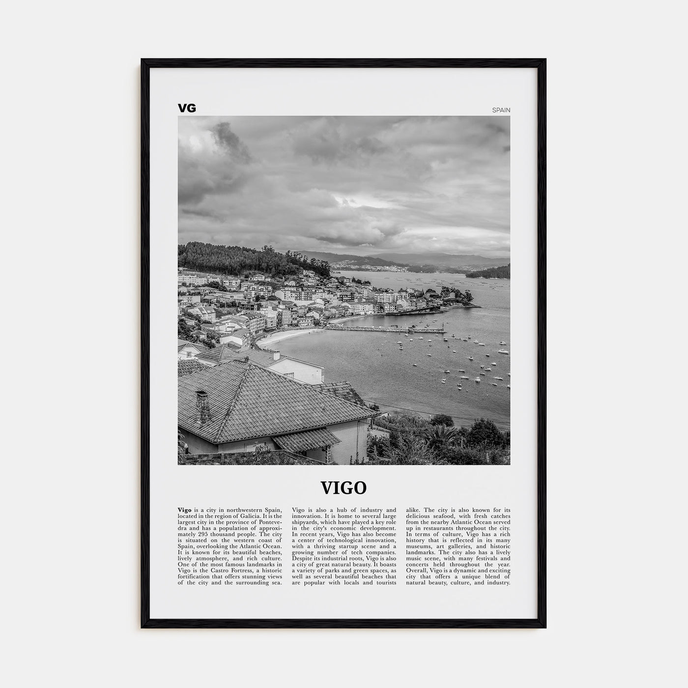 Vigo Travel B&W Poster