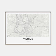 Vilnius Map Landscape Poster