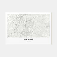 Vilnius Map Landscape Poster