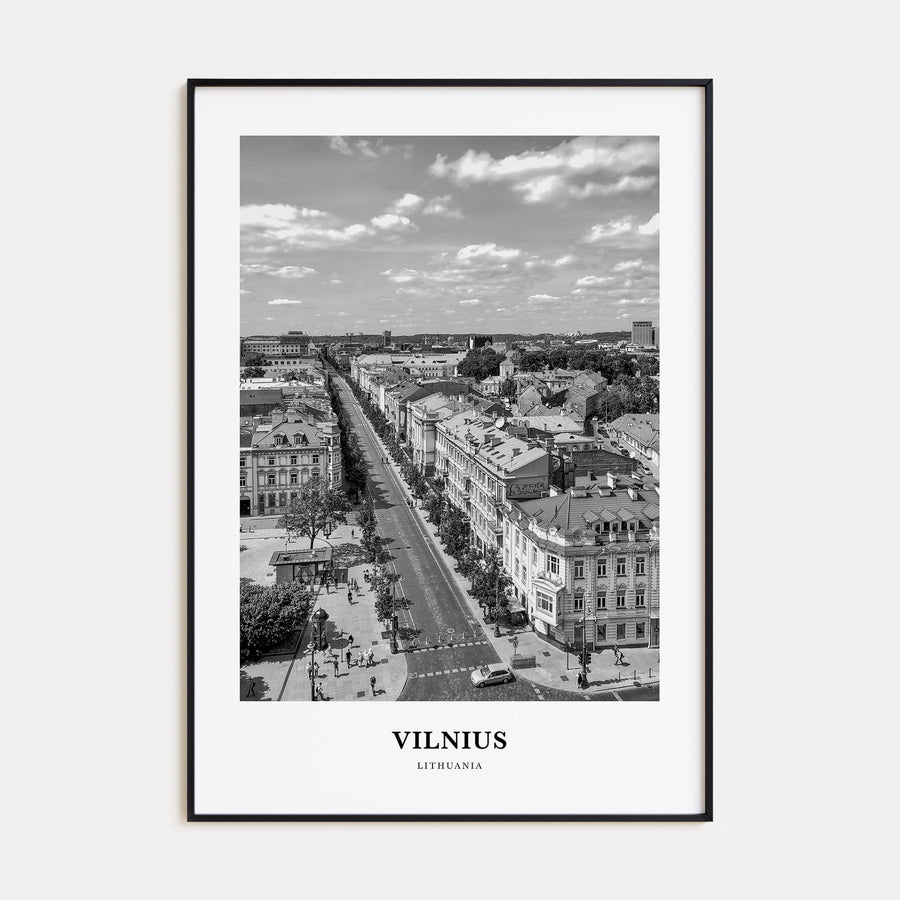 Vilnius Portrait B&W Poster