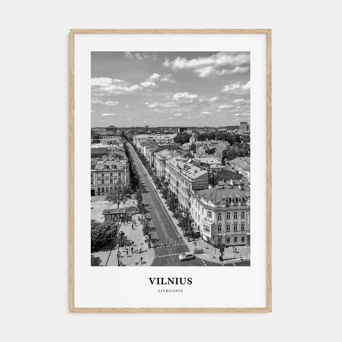 Vilnius Portrait B&W Poster