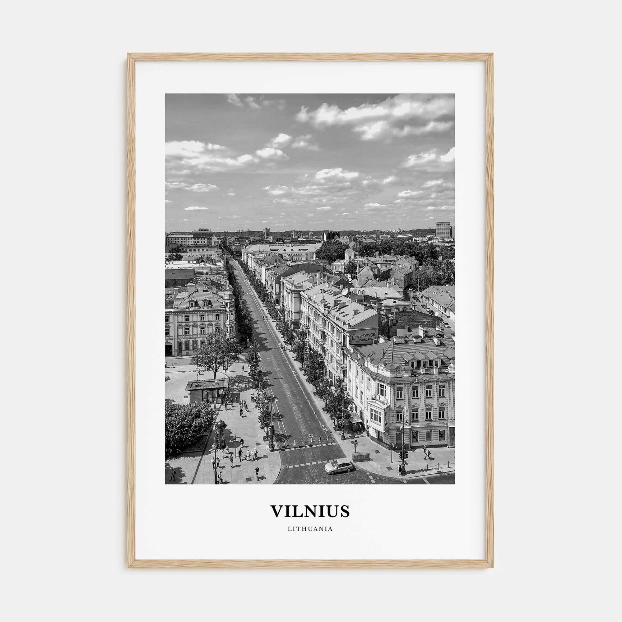 Vilnius Portrait B&W Poster