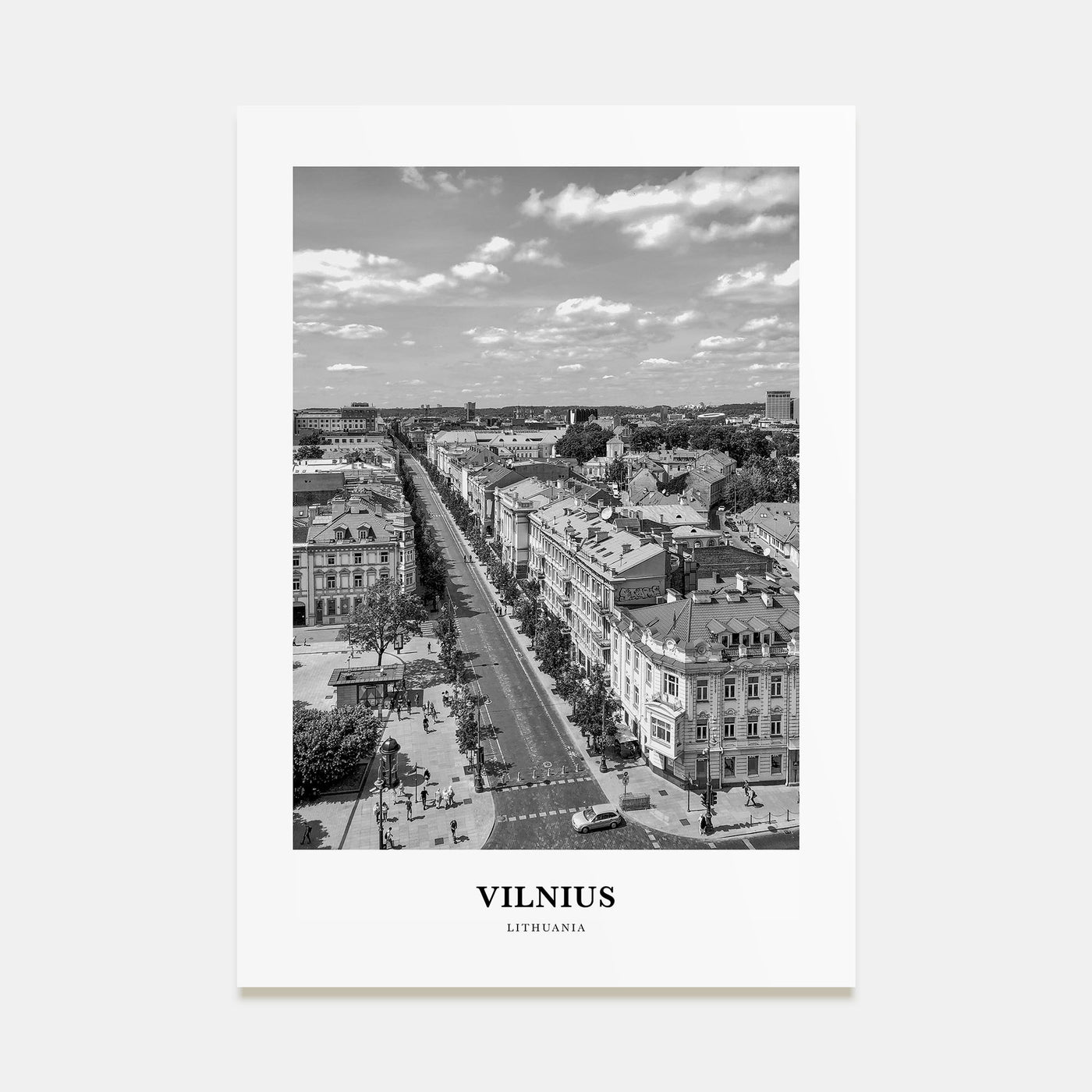 Vilnius Portrait B&W Poster