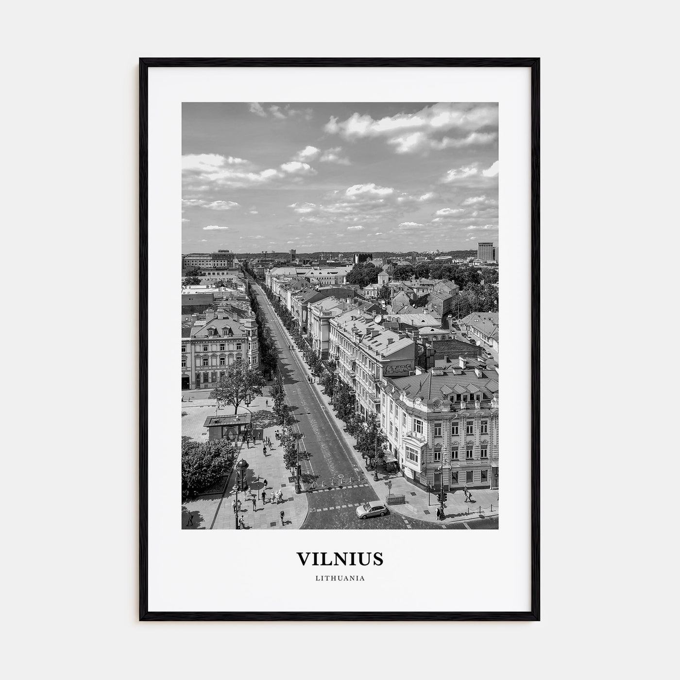 Vilnius Portrait B&W Poster