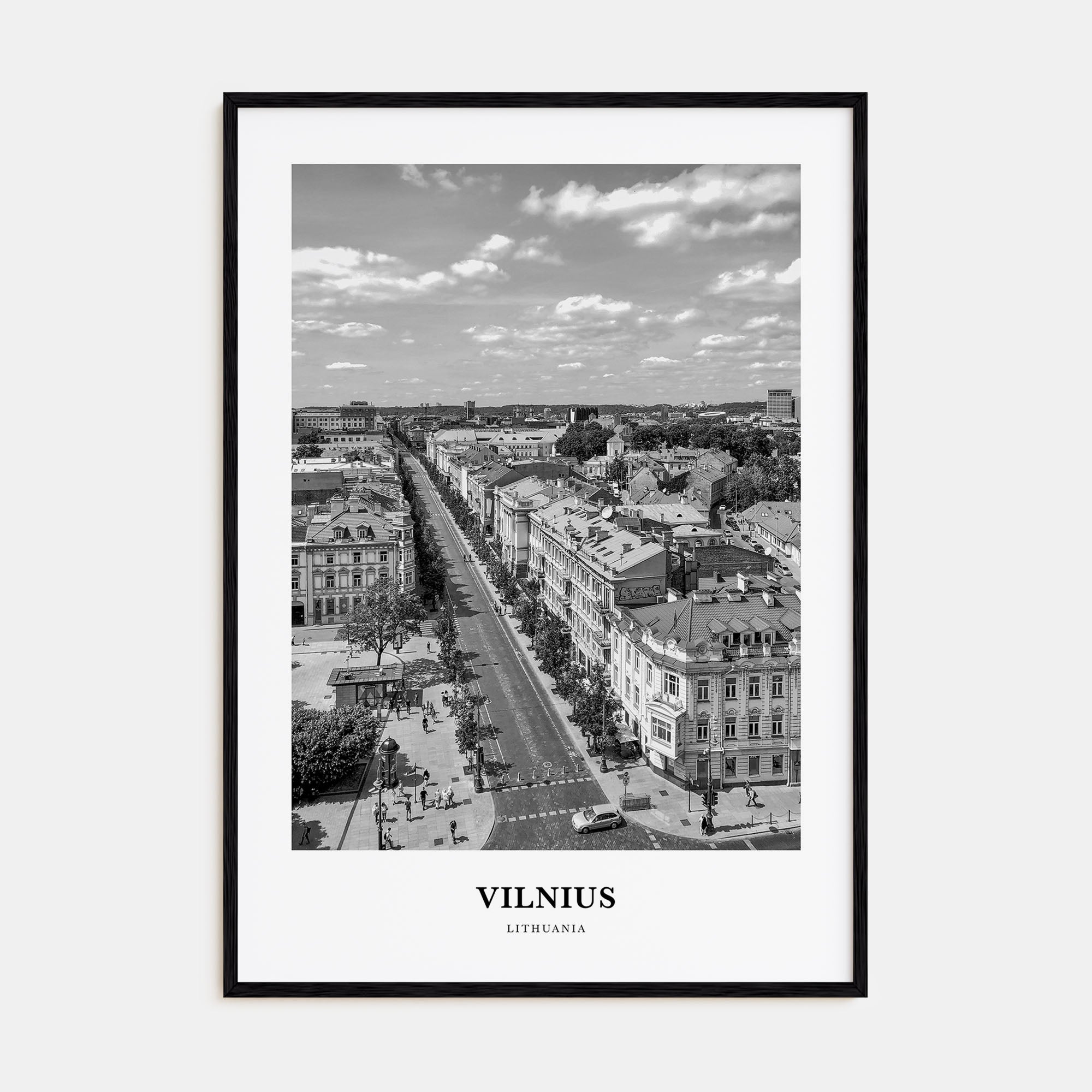 Vilnius Portrait B&W Poster