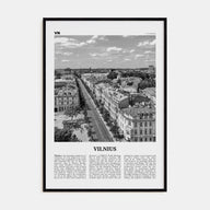Vilnius Travel B&W Poster