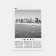 Viña del Mar Travel B&W Poster