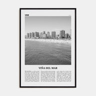 Viña del Mar Travel B&W Poster