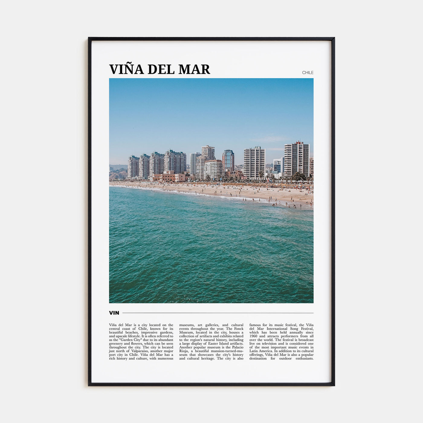 Viña del Mar Travel Color Poster