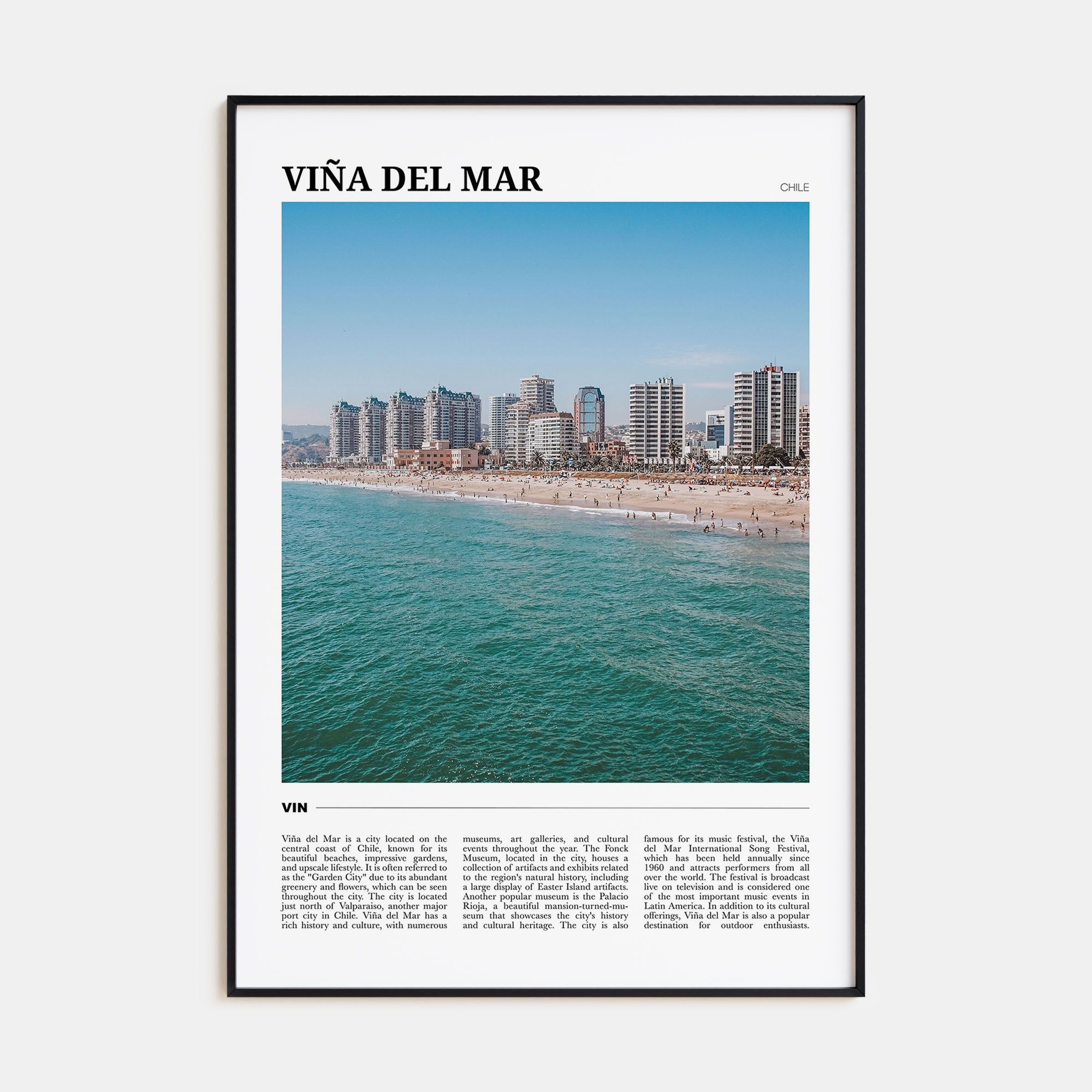 Viña del Mar Travel Color Poster