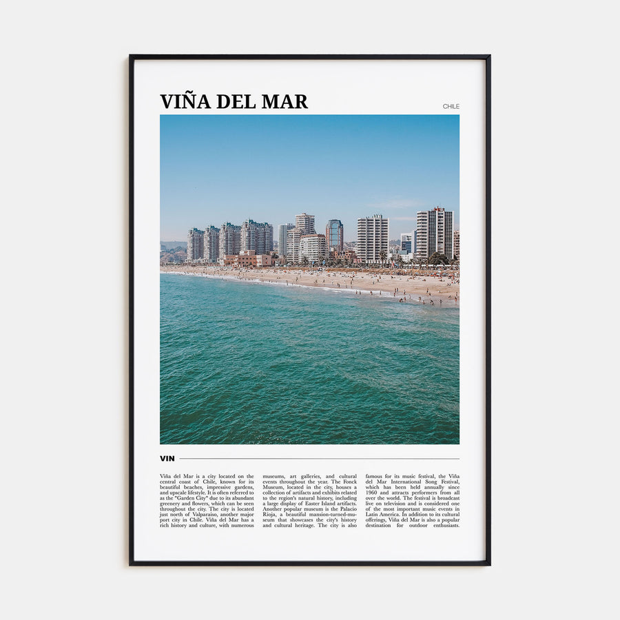 Viña del Mar Travel Color Poster