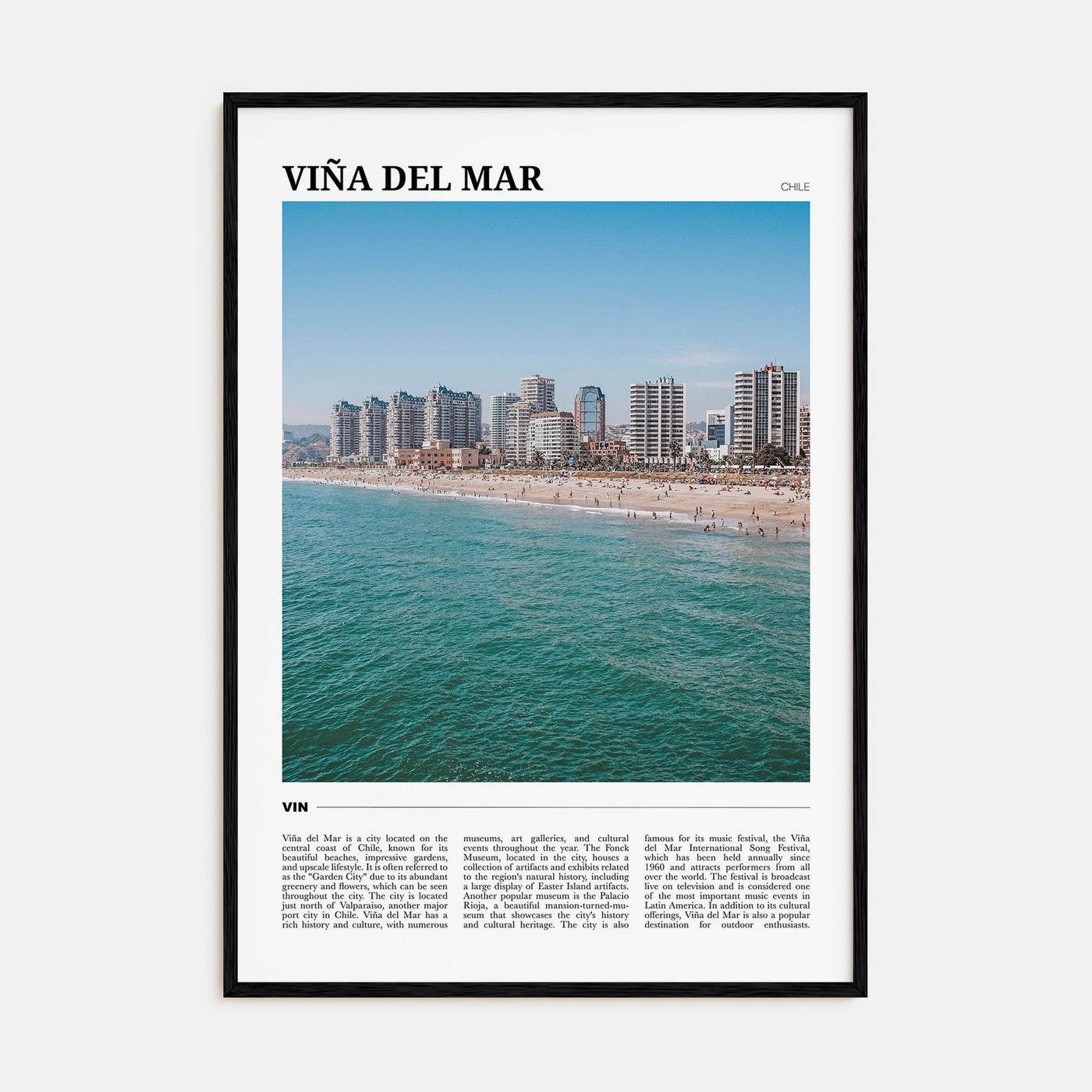 Viña del Mar Travel Color Poster