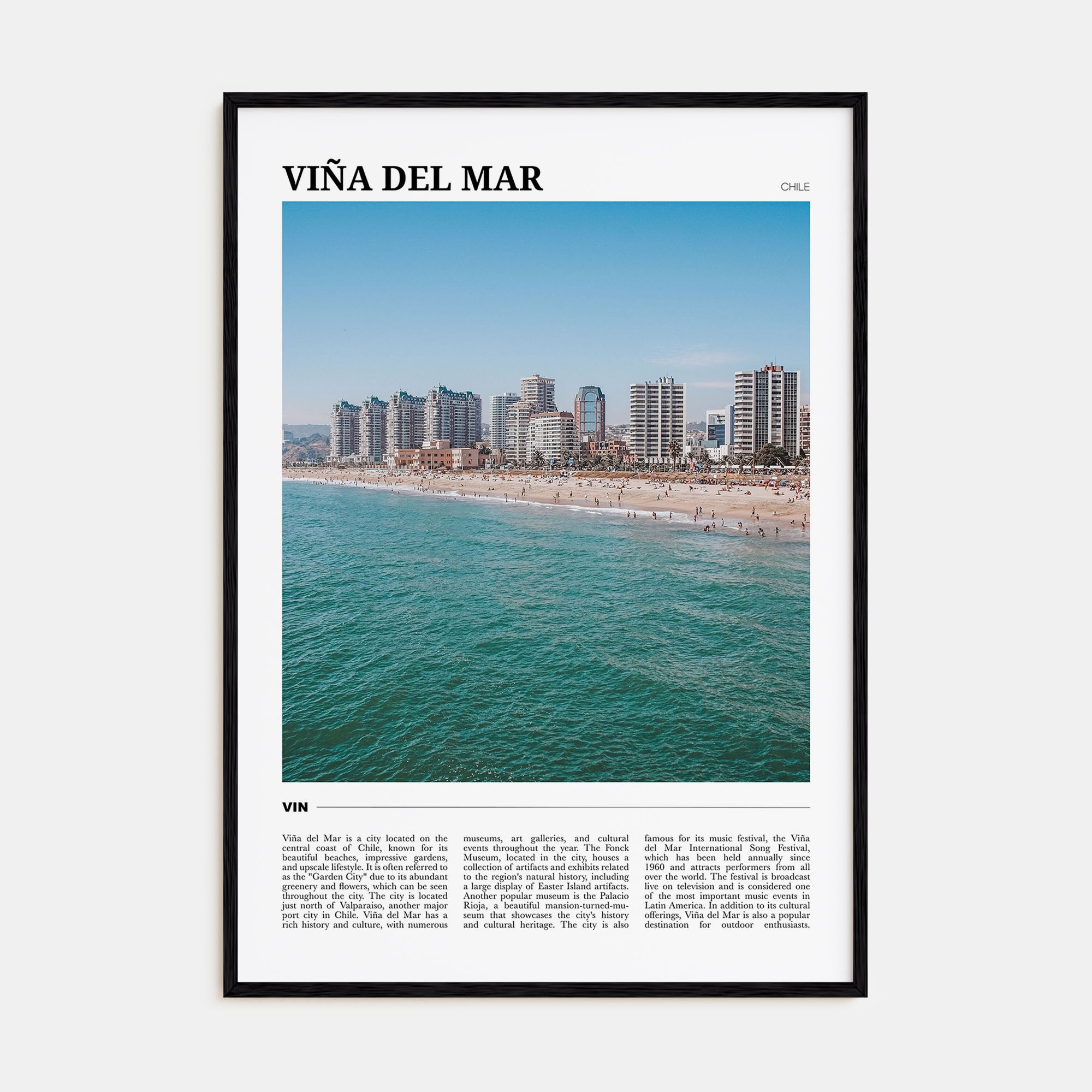 Viña del Mar Travel Color Poster