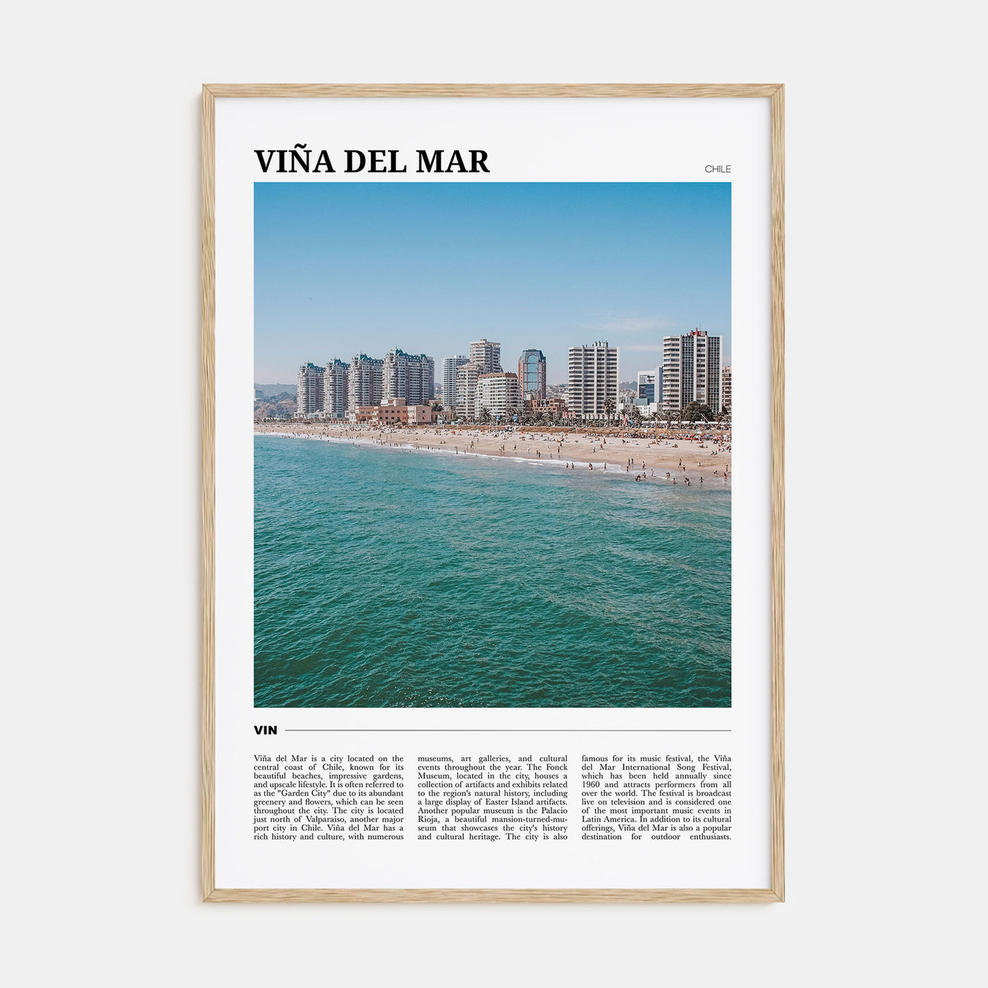 Viña del Mar Travel Color Poster
