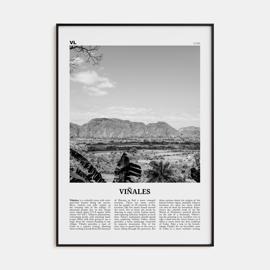 Viñales Travel B&W Poster