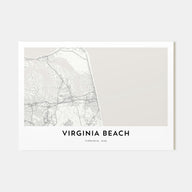Virginia Beach Map Landscape Poster