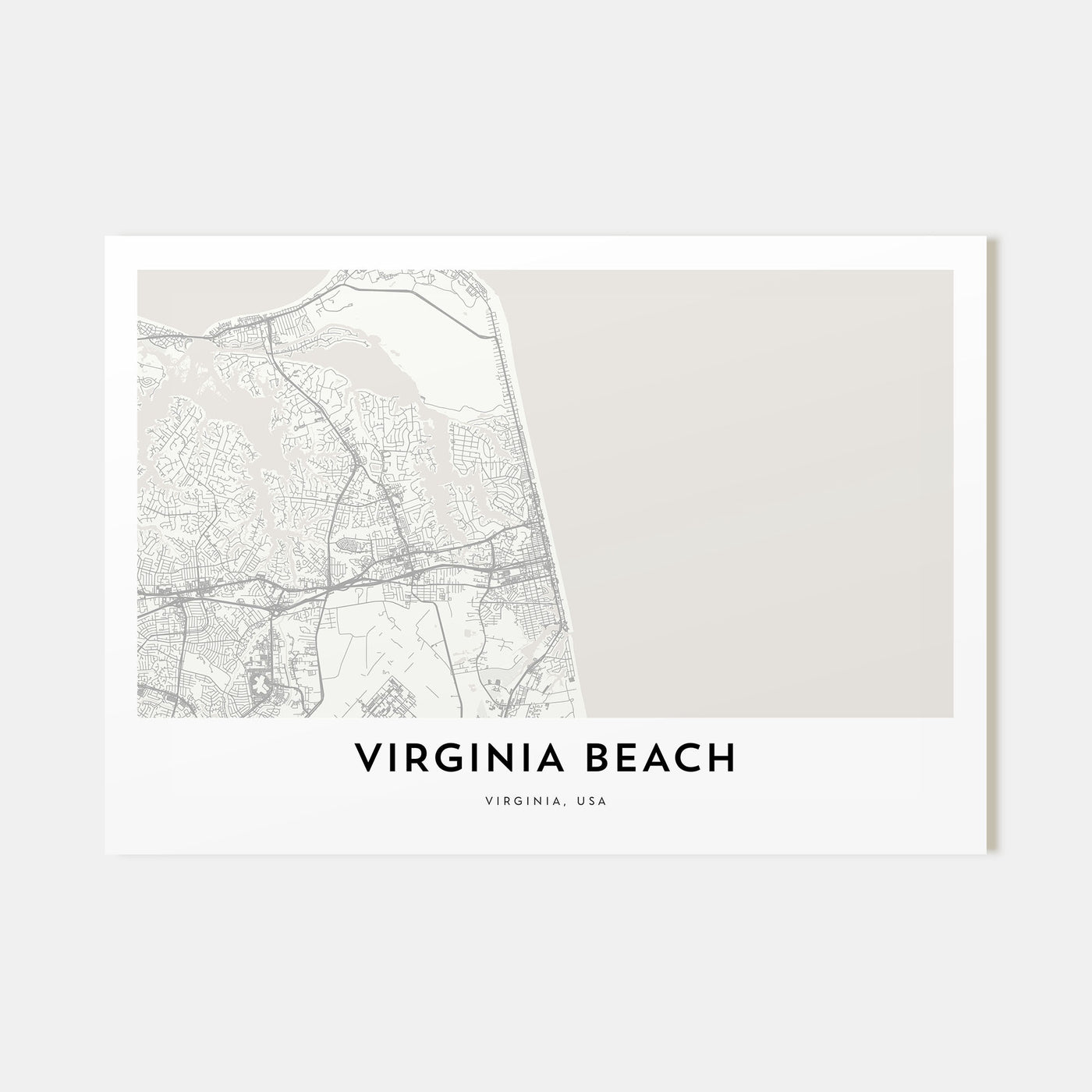 Virginia Beach Map Landscape Poster
