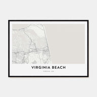 Virginia Beach Map Landscape Poster