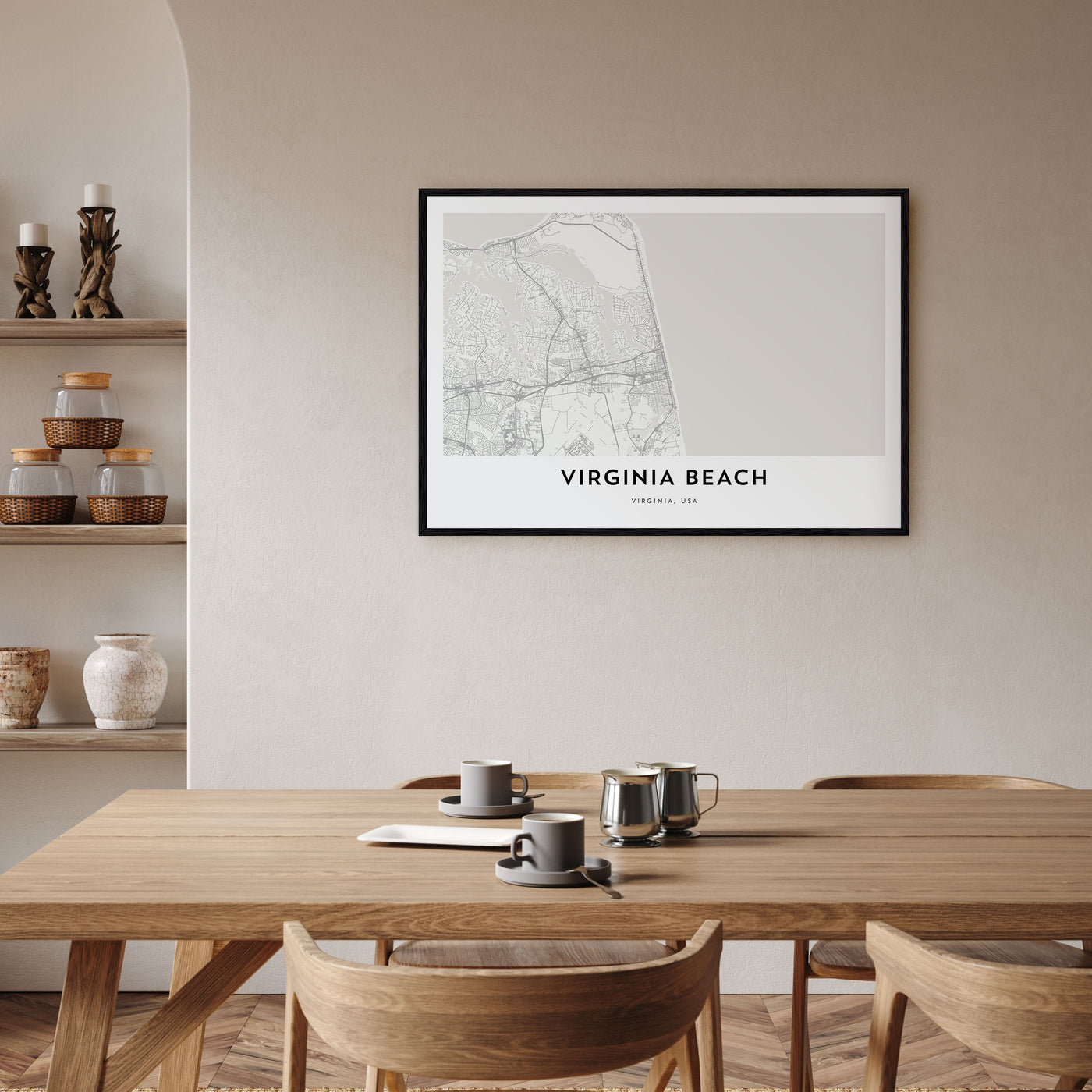 Virginia Beach Map Landscape Poster