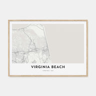 Virginia Beach Map Landscape Poster