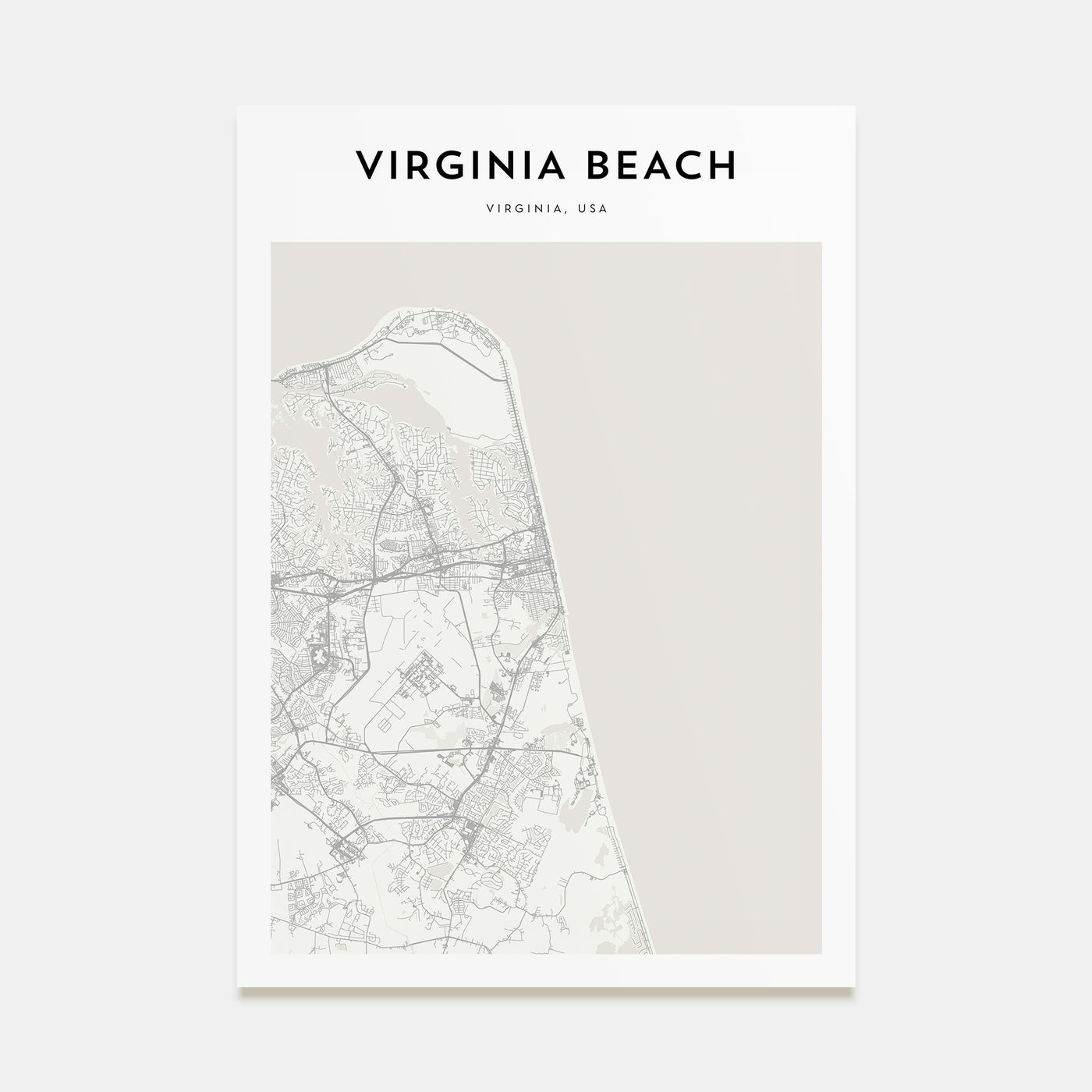 Virginia Beach Map Portrait Poster