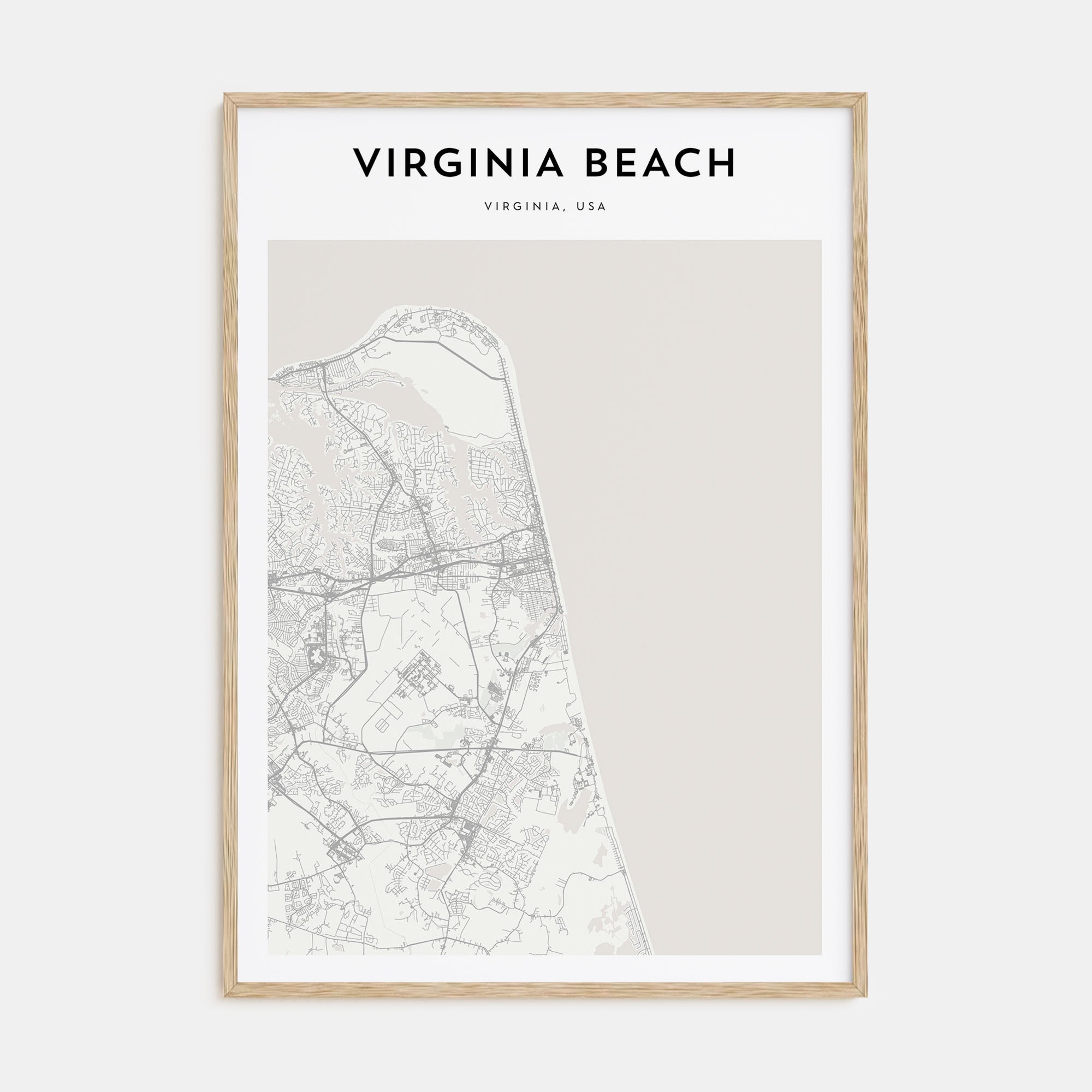 Virginia Beach Map Portrait Poster
