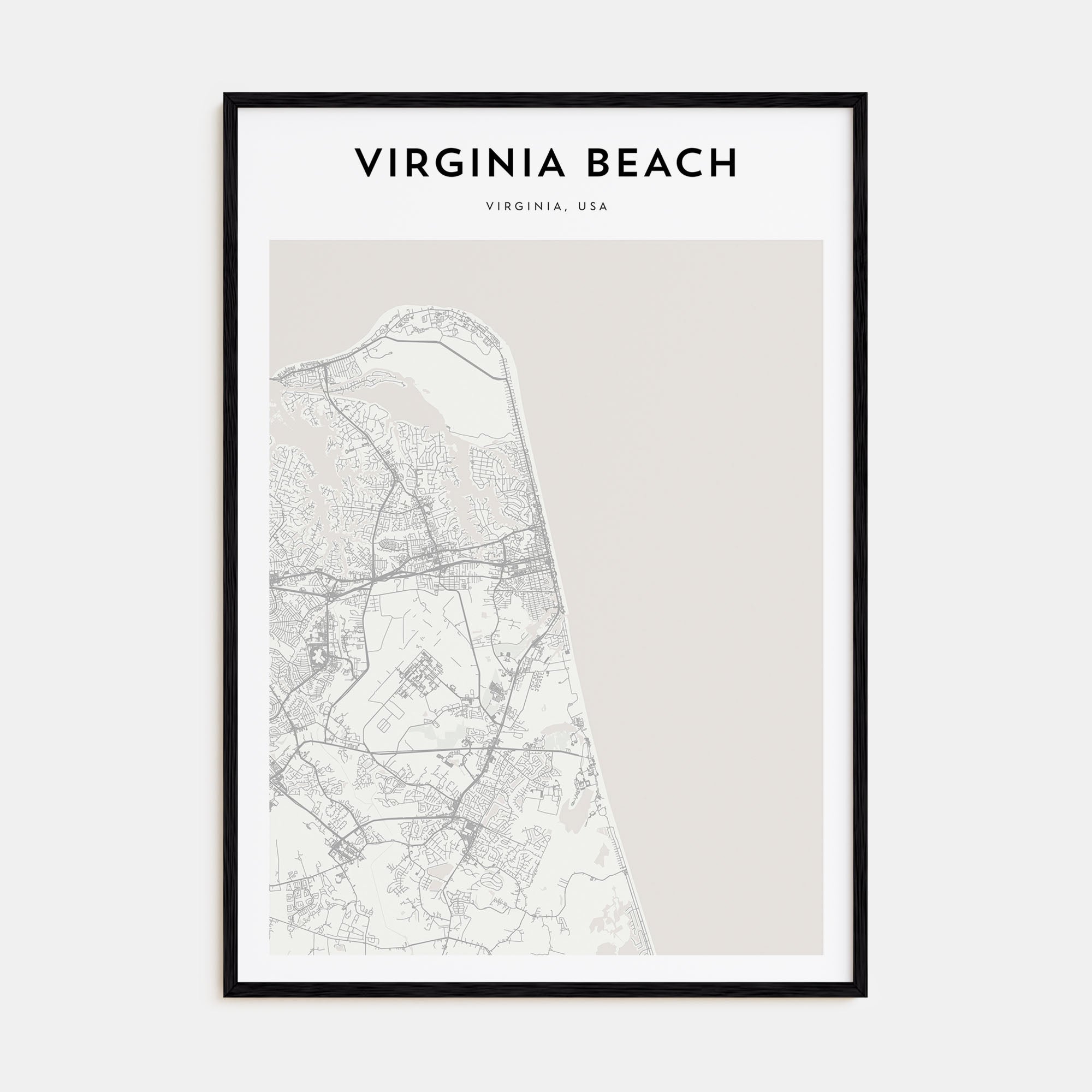Virginia Beach Map Portrait Poster
