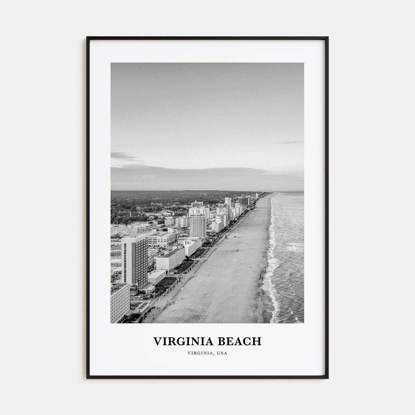 Virginia Beach Portrait B&W Poster