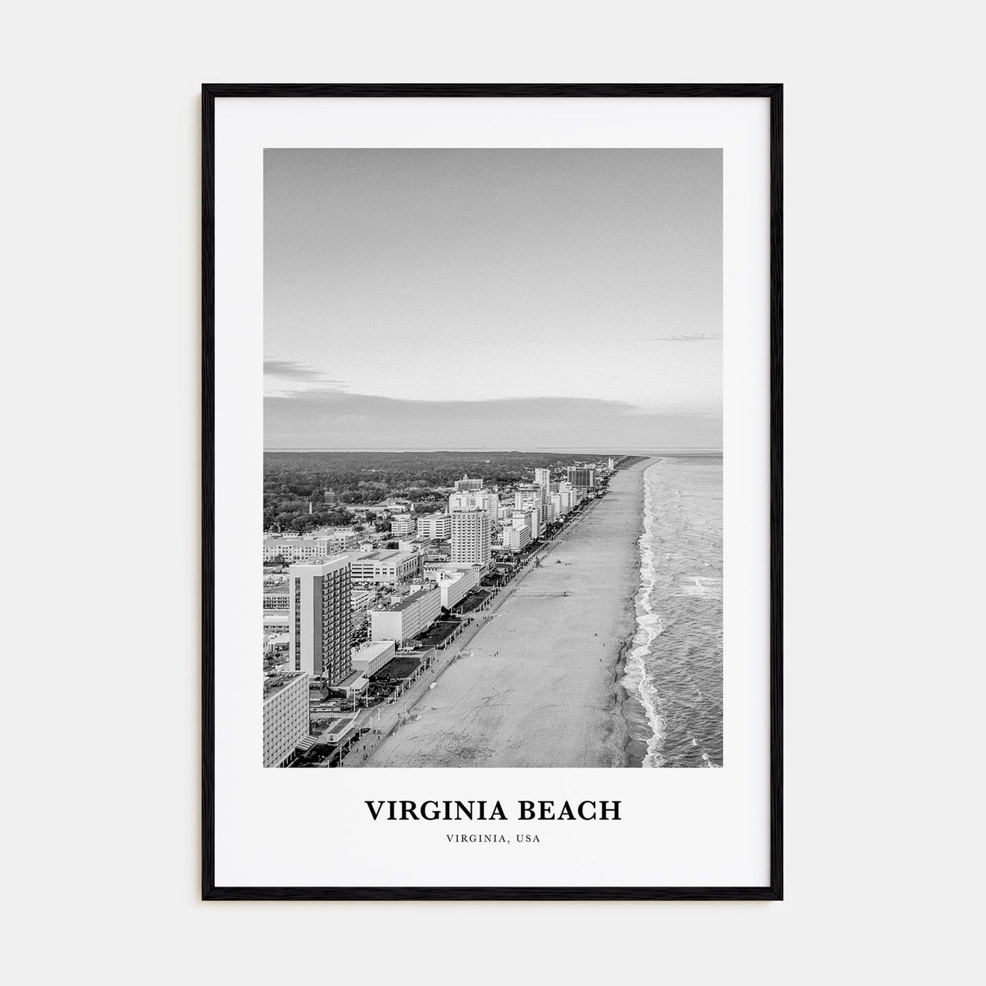 Virginia Beach Portrait B&W Poster