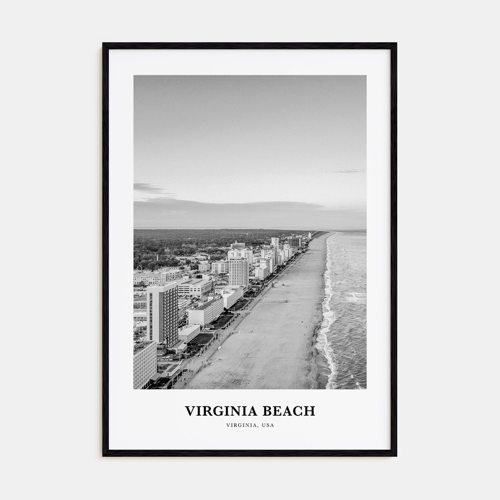Virginia Beach Portrait B&W Poster