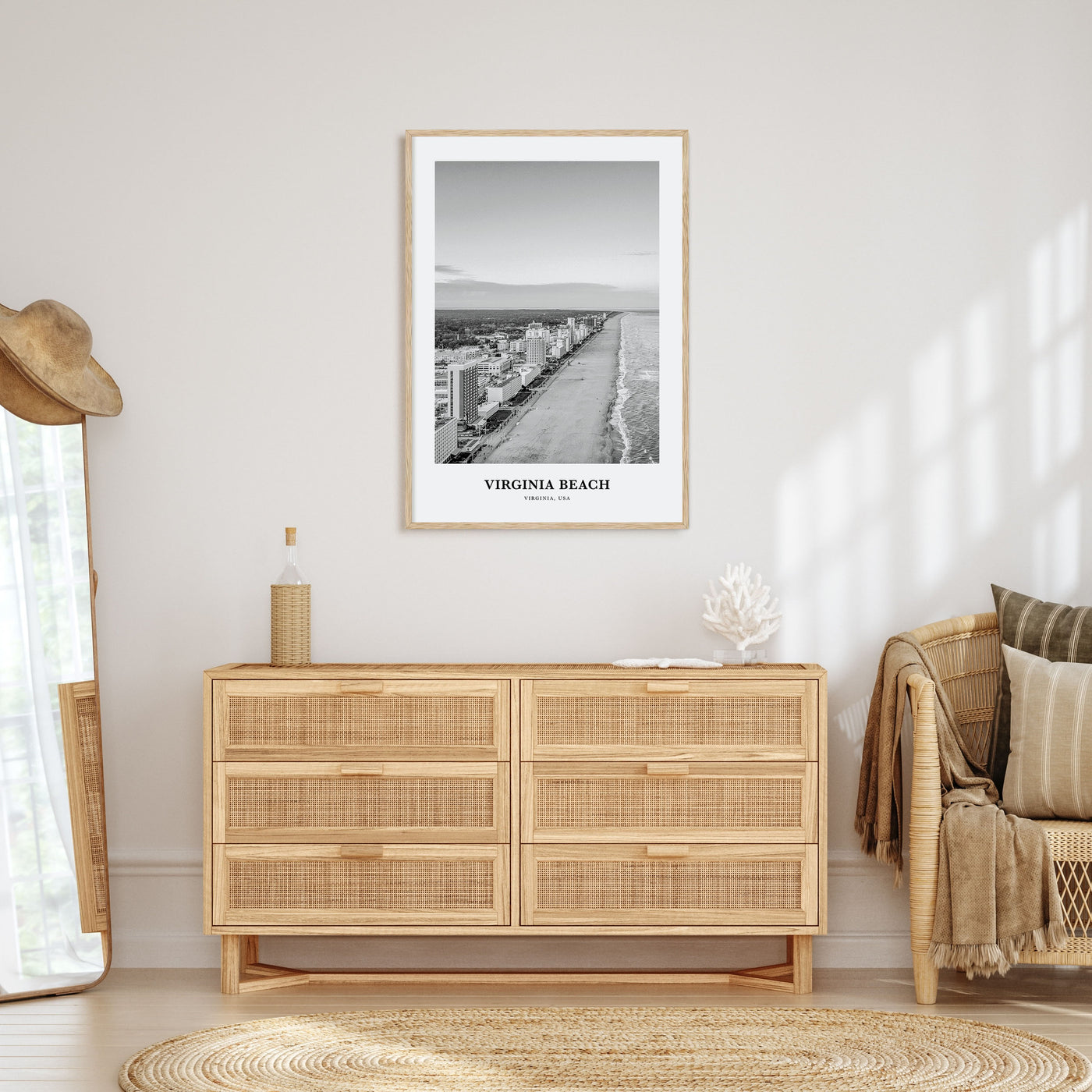 Virginia Beach Portrait B&W Poster