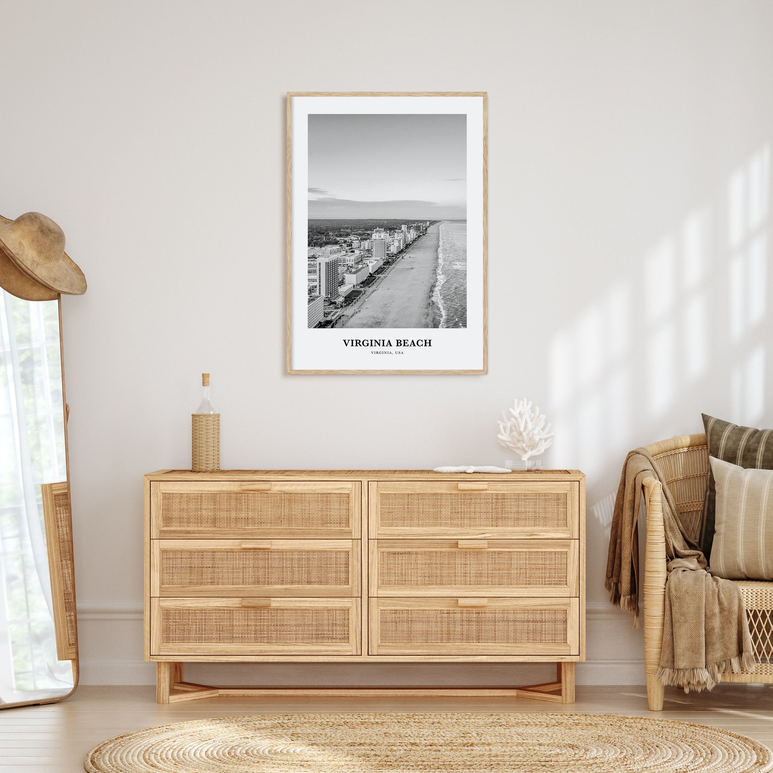 Virginia Beach Portrait B&W Poster