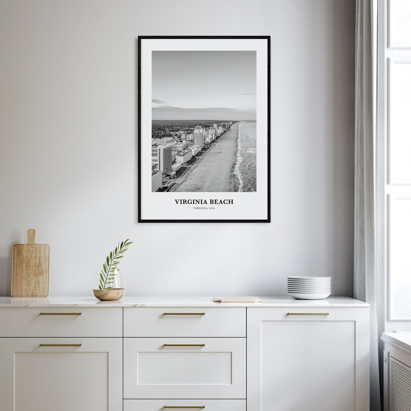 Virginia Beach Portrait B&W Poster