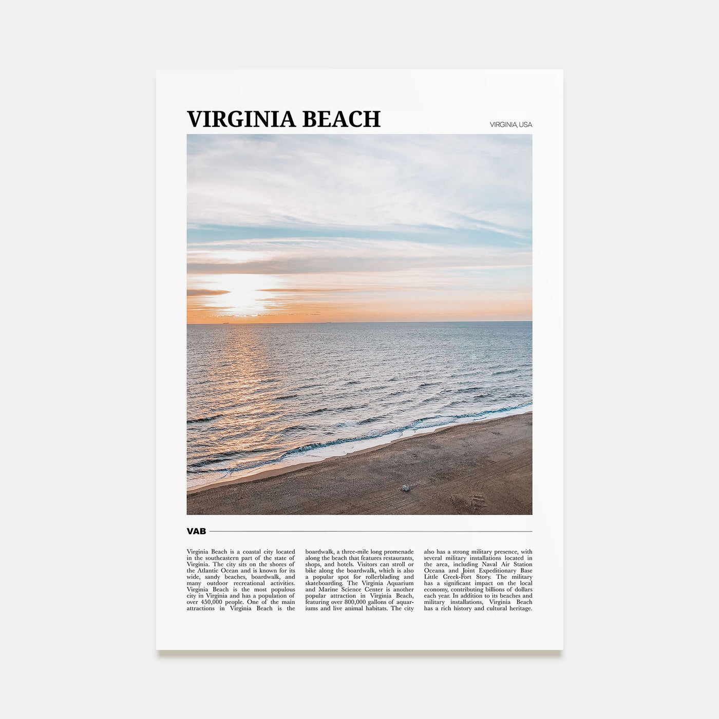 Virginia Beach Travel Color Poster